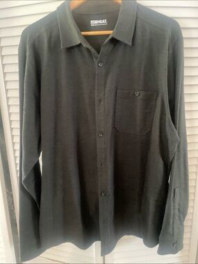 32 Degrees Men's Dark Olive Button-Down Shirt